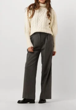 DAMES SECOND FEMALE donkergrijze pantalon hollanda trousers