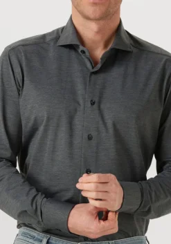 Heren XACUS donkergrijze casual overhemd active 91617 520ml