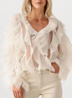 DAMES DANTE6 blouses phora tulle ruffled top
