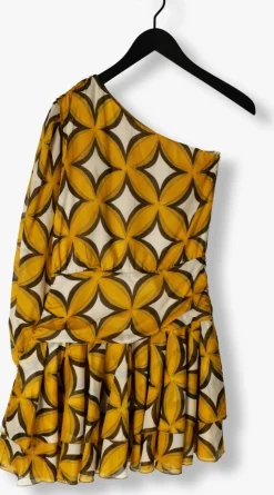 DAMES AMAYA AMSTERDAM gele mini jurk cherry dress