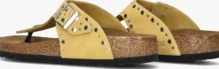 DAMES BIRKENSTOCK gele teenslippers gizeh rivet border