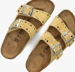 DAMES BIRKENSTOCK gele teenslippers arizona rivet border