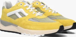 Heren FLORIS VAN BOMMEL gele lage sneakers sfm-10154 de treener