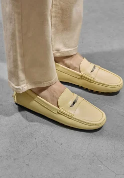 DAMES TOD'S gele mocassins gommino 22l baffo metallo