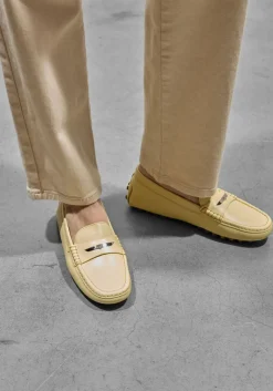 DAMES TOD'S gele mocassins gommino 22l baffo metallo