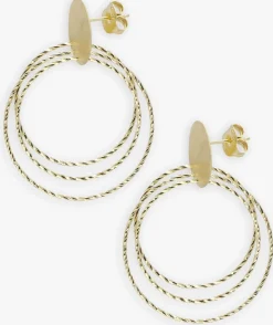 DAMES LOTT. GIOIELLI sieraad brushed round triple hoops glow m