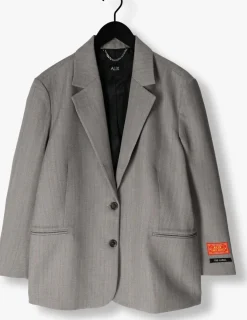 DAMES ALIX THE LABEL grijze blazer ladies woven classy grandad blazer