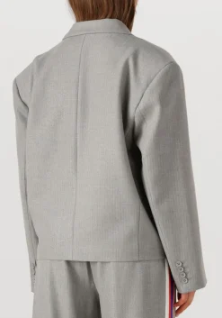 DAMES ALIX THE LABEL grijze blazer ladies woven coated herringbone blazer