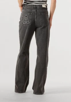 DAMES ALIX THE LABEL grijze straight leg jeans ladies woven relaxed denim pants