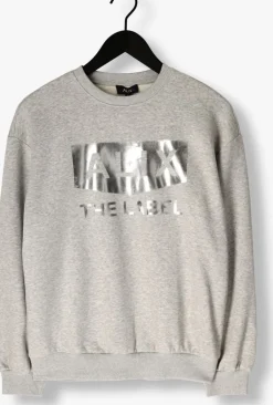 DAMES ALIX THE LABEL grijze trui foil logo sweater
