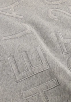 DAMES ALIX THE LABEL grijze trui ladies knitted text patches sweater