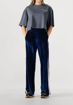 DAMES ALIX THE LABEL grijze t-shirt ladies knitted flowy cropped tshirt