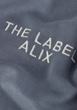 DAMES ALIX THE LABEL grijze t-shirt ladies knitted flowy cropped tshirt