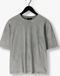 DAMES ALIX THE LABEL grijze t-shirt ladies knitted print t-shirt