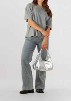 DAMES ALIX THE LABEL grijze t-shirt ladies knitted print t-shirt