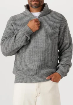 Heren AMERICAN VINTAGE grijze trui crashway half zip h