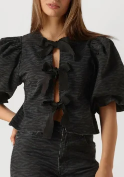 DAMES CO'COUTURE grijze blouses zebra bow blouse
