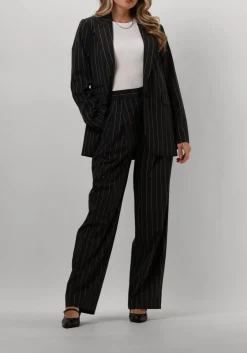 DAMES CO'COUTURE grijze pantalon prescilla pin pleat long pant