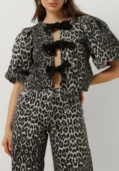 DAMES CO'COUTURE grijze top leocc bow blouse