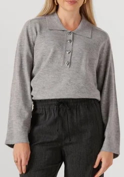 DAMES CO'COUTURE grijze trui mila polo knit