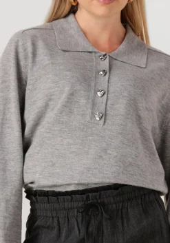 DAMES CO'COUTURE grijze trui mila polo knit