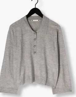 DAMES CO'COUTURE grijze trui mila polo knit