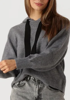 DAMES CO'COUTURE grijze trui row hoodie knit