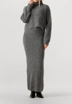 DAMES DANTE6 grijze maxirok suzy knitted long skirt