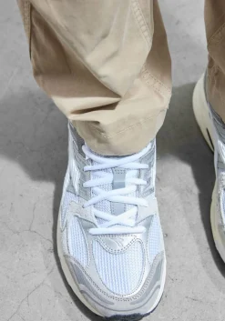 Heren DIADORA grijze lage sneakers mesh combi runner