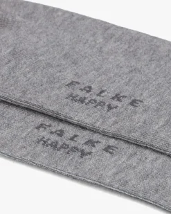 DAMES FALKE grijze sokken happy 2p