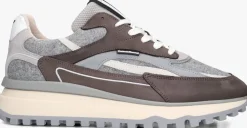 Heren FLORIS VAN BOMMEL grijze lage sneakers sfm-10172 de gripper