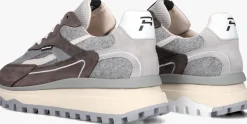 Heren FLORIS VAN BOMMEL grijze lage sneakers sfm-10172 de gripper