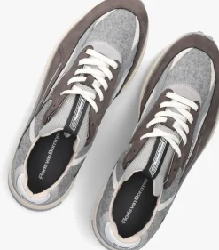 Heren FLORIS VAN BOMMEL grijze lage sneakers sfm-10172 de gripper