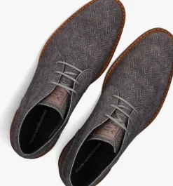 Heren FLORIS VAN BOMMEL grijze veterschoenen sfm-50159 crepi