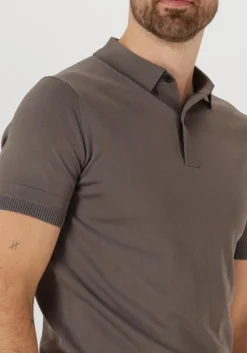 Heren GENTI grijze polo polo button ss k2046-1260