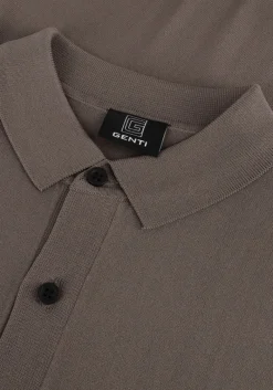 Heren GENTI grijze polo polo button ss k2046-1260