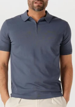 Heren GENTI grijze polo polo zip ss k2053-1260