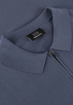 Heren GENTI grijze polo polo zip ss k2053-1260
