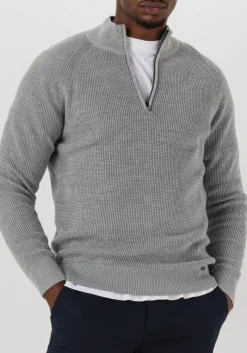 Heren GENTILUOMO grijze trui turtle zip