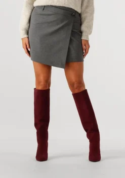 DAMES GESTUZ grijze minirok gzpaula melange mw wrap skirt