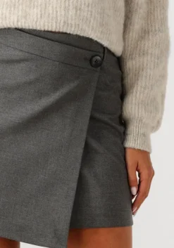 DAMES GESTUZ grijze minirok gzpaula melange mw wrap skirt