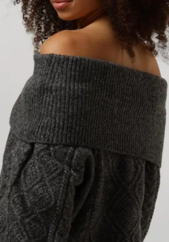 DAMES GESTUZ grijze trui adiegz off shoulder
