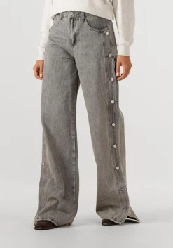 DAMES HAUTE L'AMITIÉ grijze haute l'amitié wide jeans side panel button tall jeans