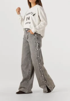 DAMES HAUTE L'AMITIÉ grijze haute l'amitié wide jeans side panel button tall jeans
