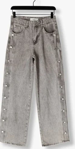 DAMES HAUTE L'AMITIÉ grijze haute l'amitié wide jeans side panel button tall jeans