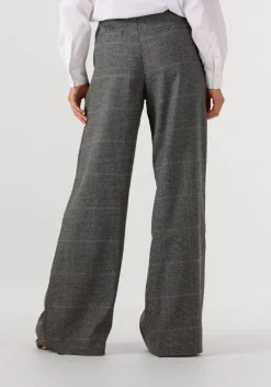 DAMES HAUTE L'AMITIÉ grijze haute l'amitié wijde broek michelle check tailor tie tall pants
