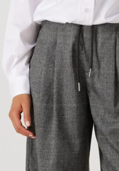 DAMES HAUTE L'AMITIÉ grijze haute l'amitié wijde broek michelle check tailor tie tall pants