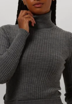 DAMES HERSKIND grijze coltrui bob blouse