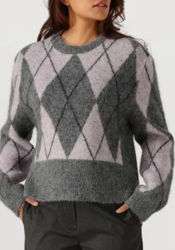 DAMES HERSKIND grijze trui carter knit blouse