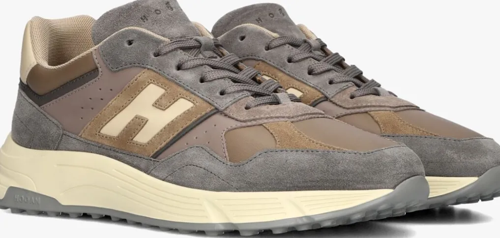 Heren HOGAN grijze lage sneakers hyperlight allacciato h